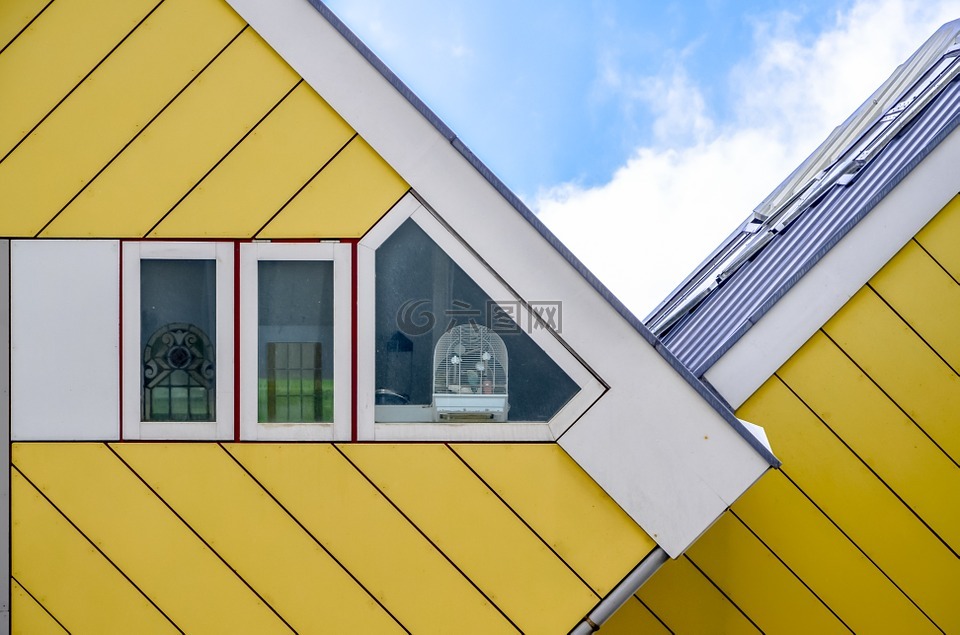 鹿特丹,立方的房子,黄色