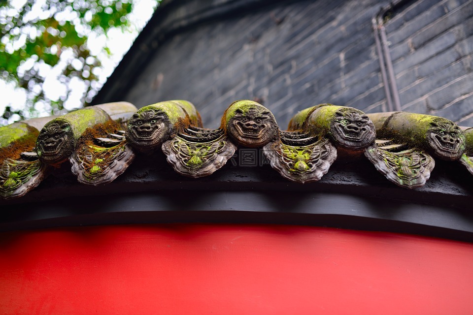 中国,传统建筑,红墙
