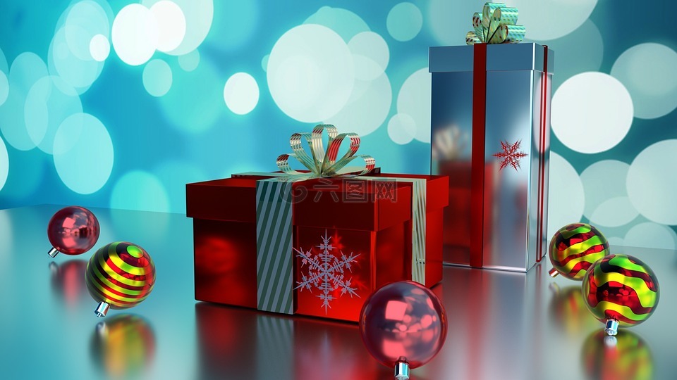圣诞盒,礼品,度假