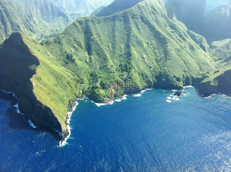 夏威夷,莫洛凯岛,悬崖