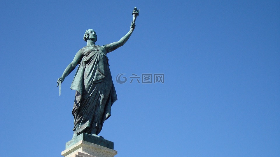 雕像,雅典娜,自由