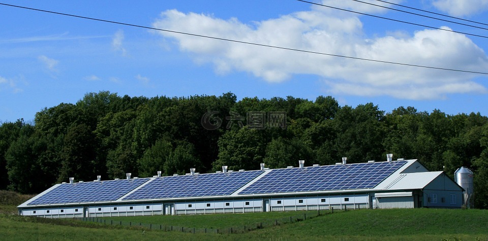 太阳能发电,太阳,谷仓