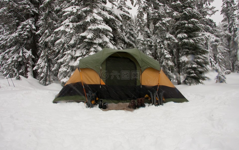 帐篷,雪,冰
