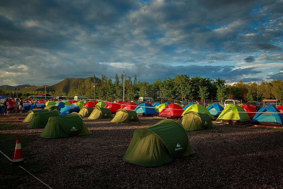 清晨,营,帐篷