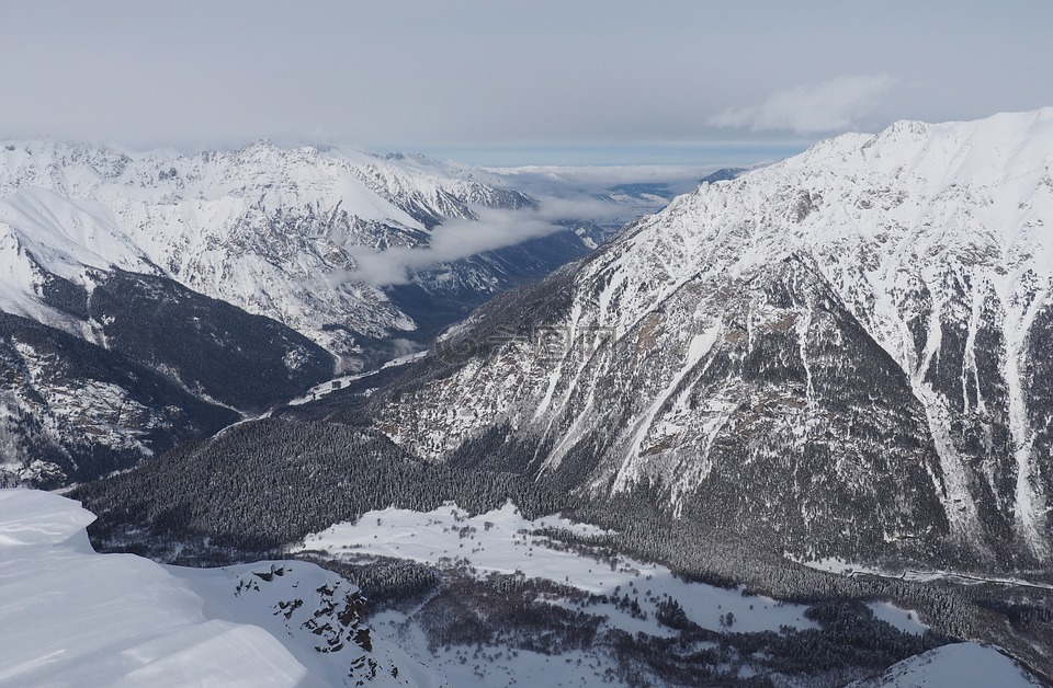 山,雪,风景