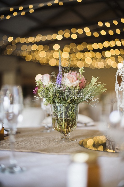 婚宴,桌上的装饰,花