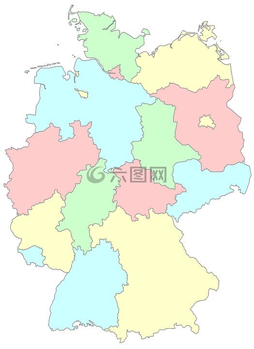 德国各州,地区德国,德国地图
