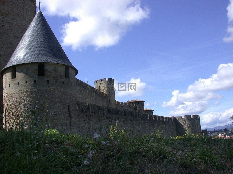 卡尔卡松,中世纪,中世纪城堡