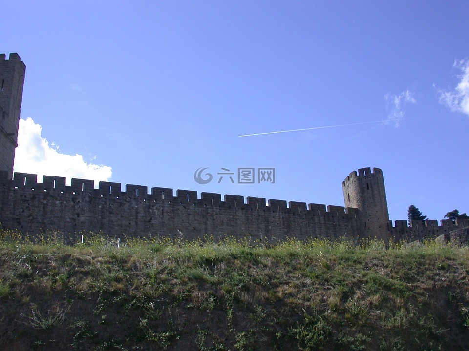 卡尔卡松,城墙,中世纪城堡