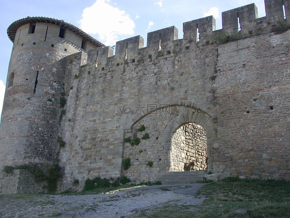 卡尔卡松,中世纪城堡,城市