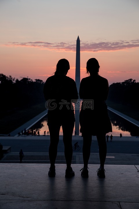 华盛顿纪念碑,华盛顿特区,早晨的日出