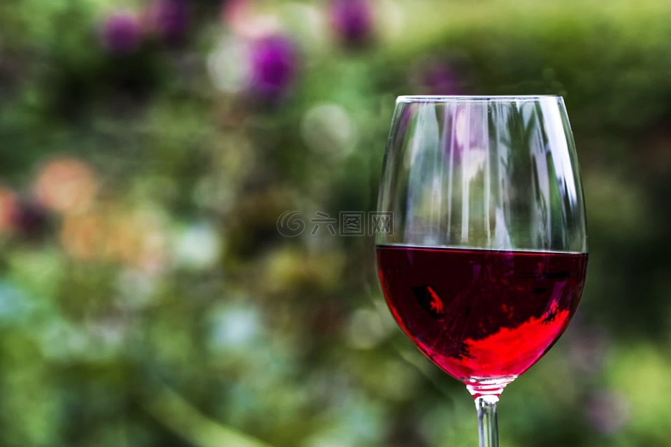 红葡萄酒,玻璃,红色