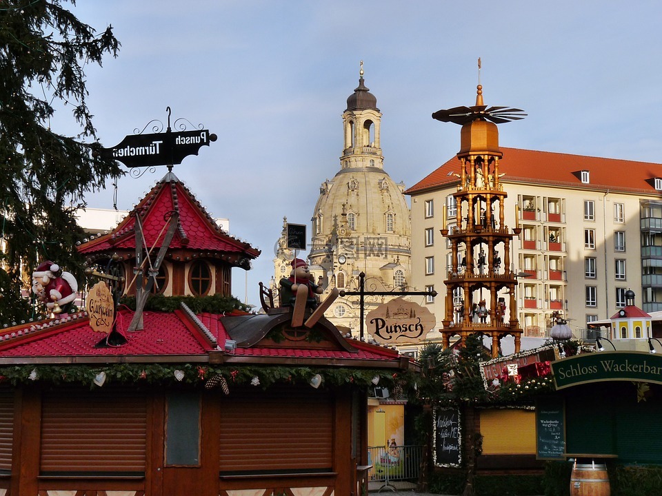 大型圣诞金字塔,德累斯顿 striezelmarkt 2012,德累斯顿