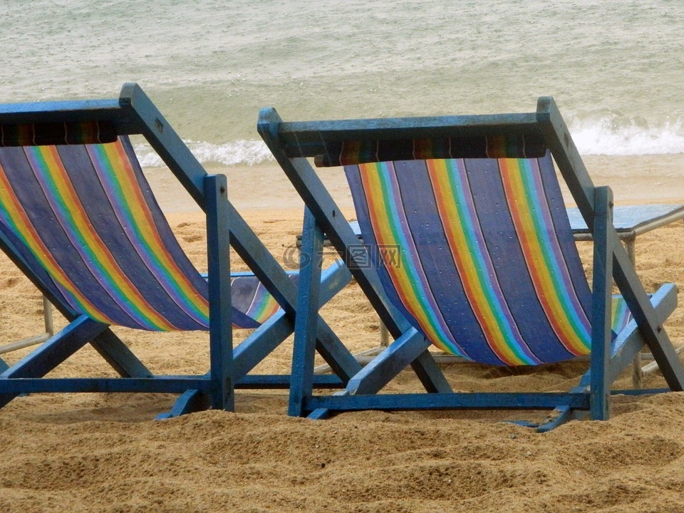 沙滩椅,椅子,海滩