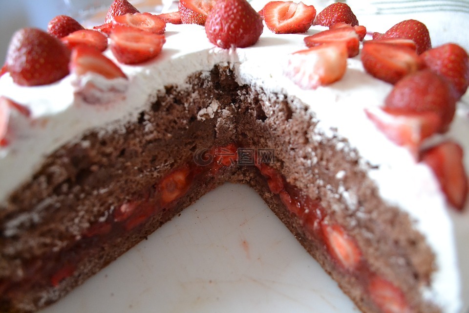 蛋糕,草莓蛋糕,草莓