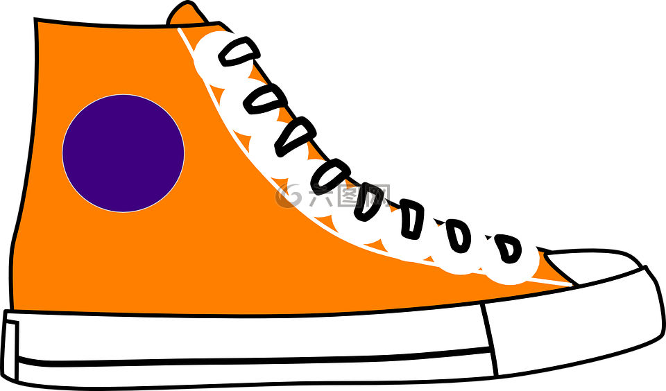 匡威,鞋,橙色