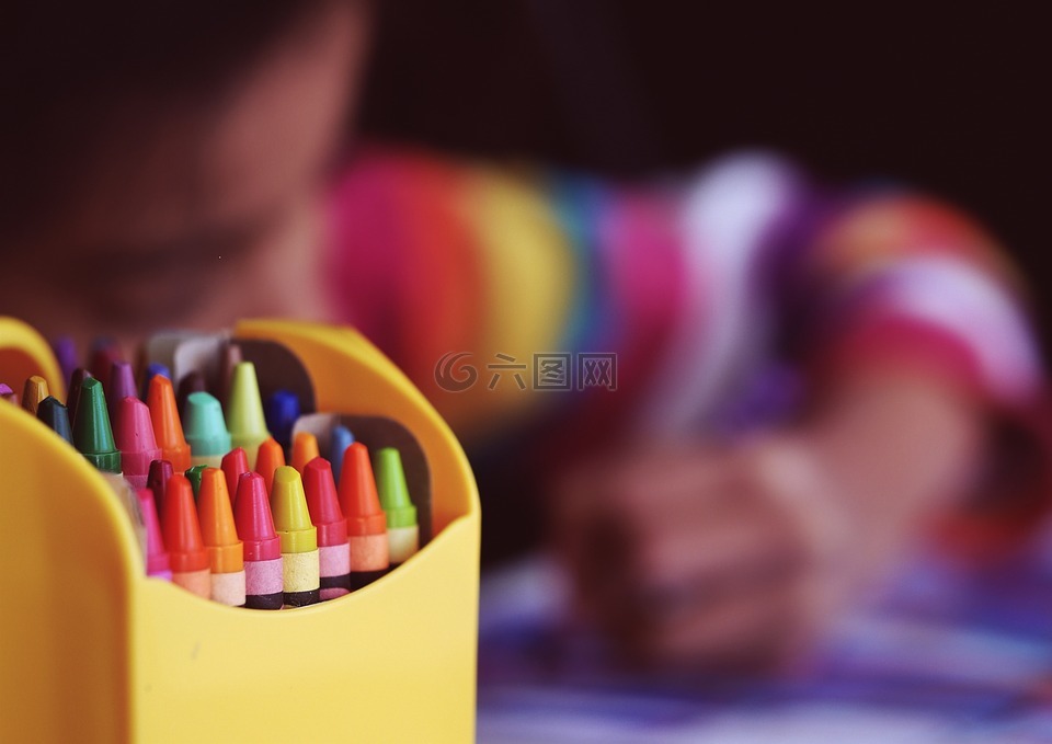 蜡笔,着色,儿童