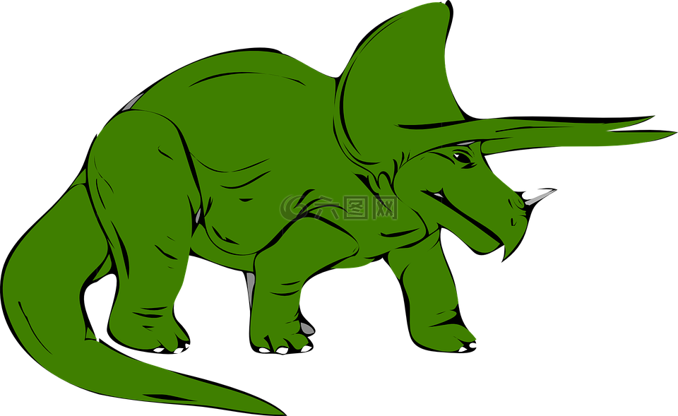 恐龙,绿色,三角恐龙