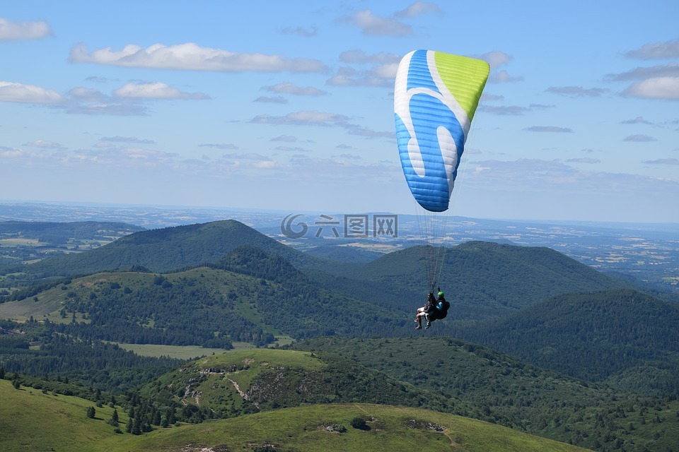 滑翔伞,涅,火山