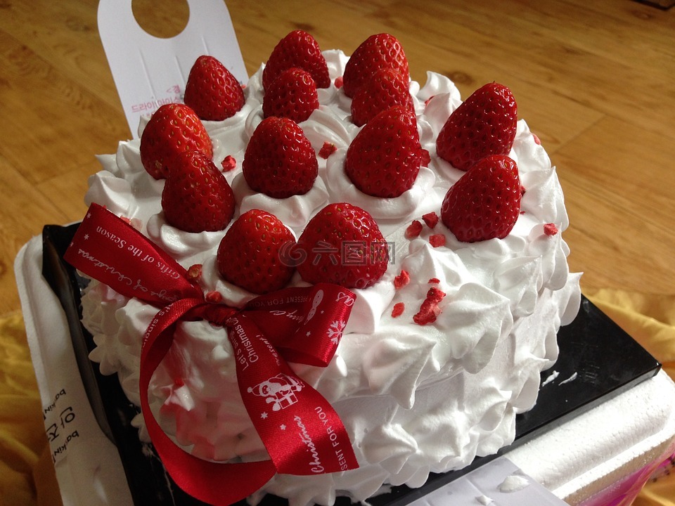 蛋糕,草莓,甜点