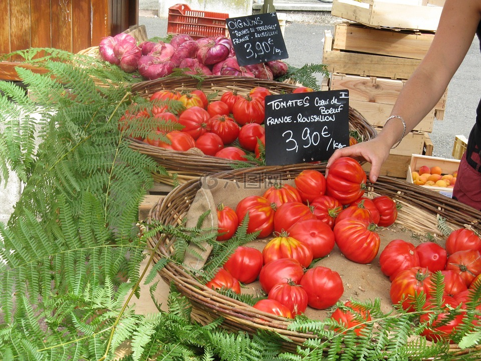 法国,市场,蕃茄