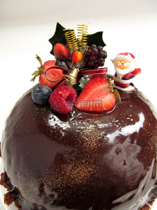 蛋糕,圣诞节,水果