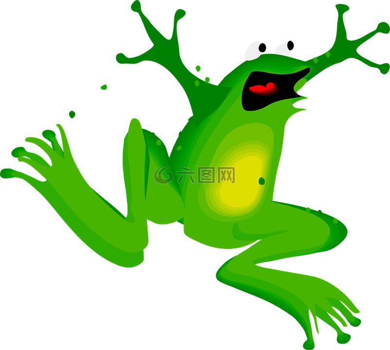 青蛙,飞跃,绿色