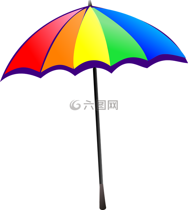 伞,彩虹,多彩