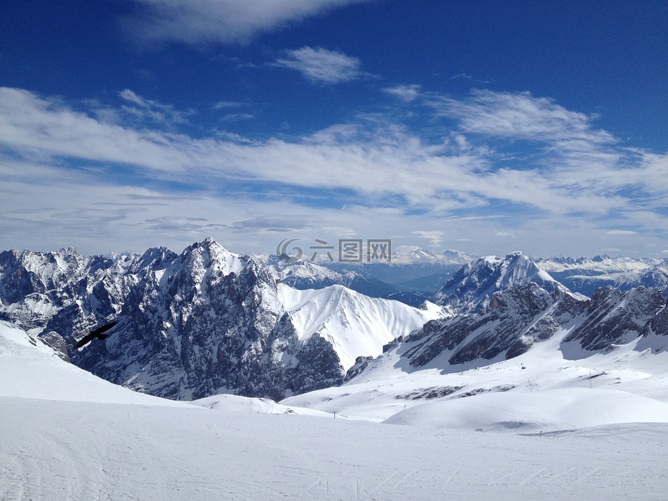 冬天,山,雪