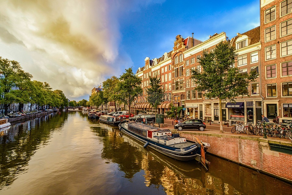 阿姆斯特丹,运河,风暴