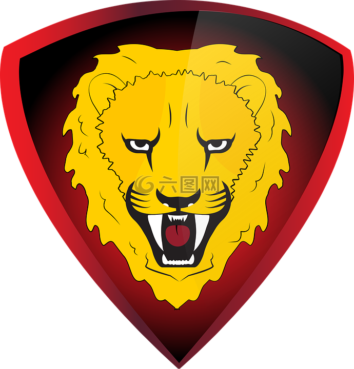狮子,徽标,盾构