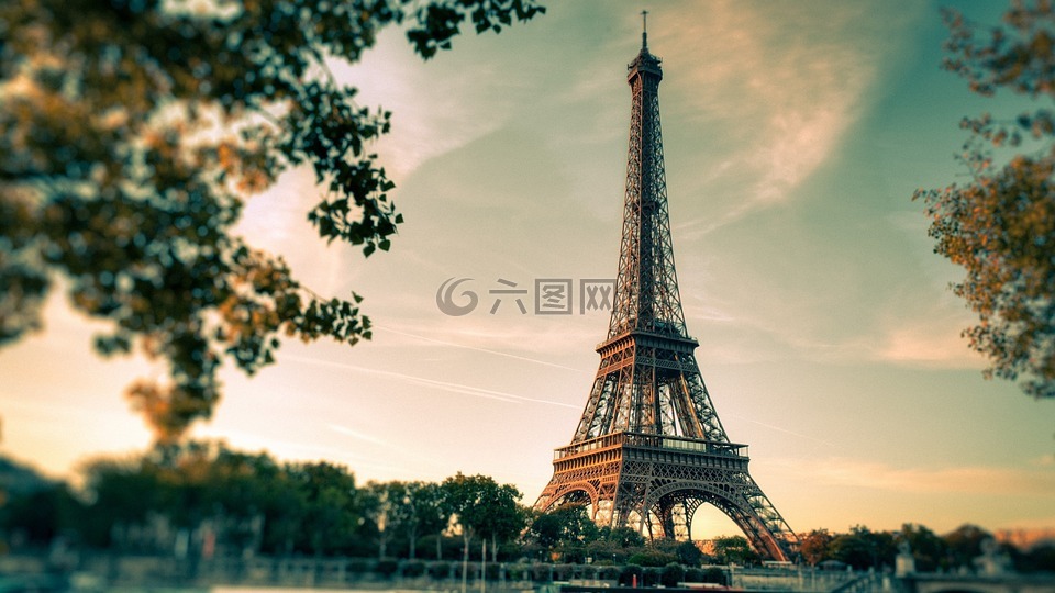 埃菲尔铁塔,可爱的照片,巴黎法国