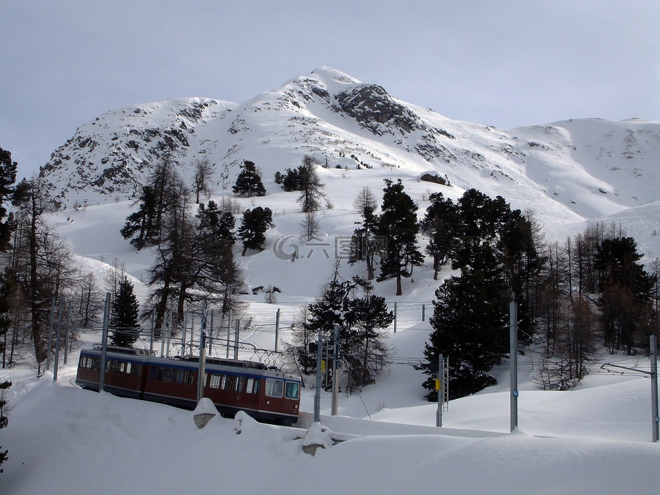 山,绶火车,瑞士