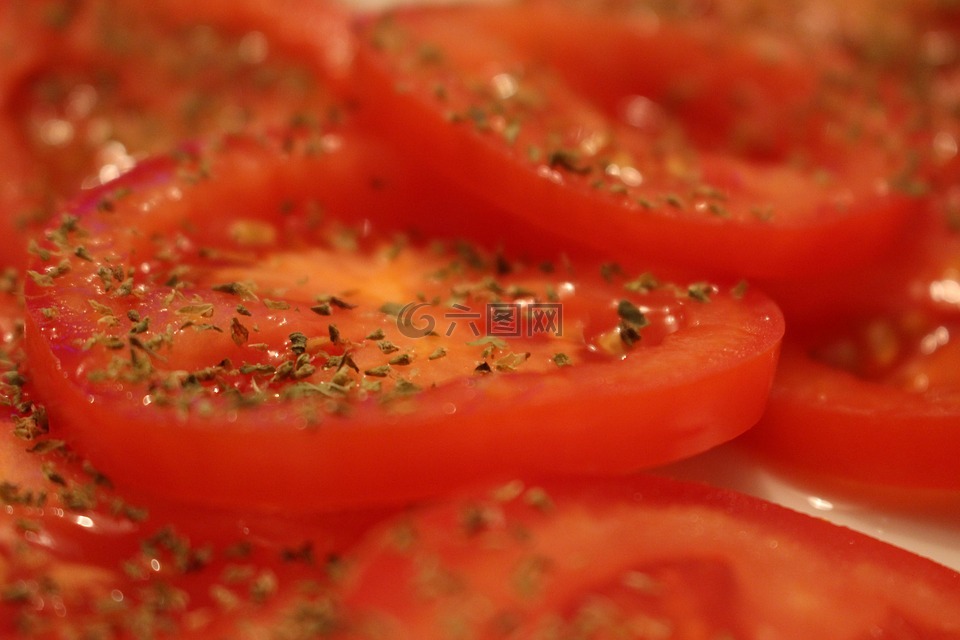 西红柿,简单的下酒菜,牛至