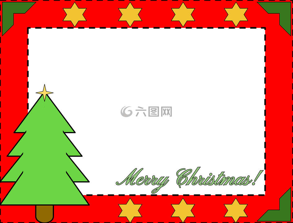 圣诞边框,圣诞节,松树