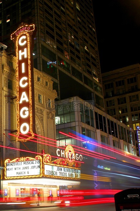 芝加哥,芝加哥剧院,城市的灯光