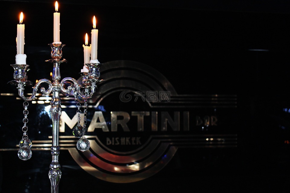 马丁尼,蜡烛,玻璃
