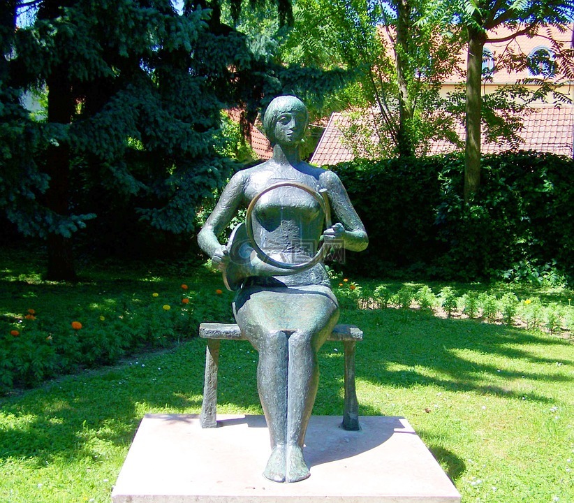 青铜雕像,女性的仪器,siklós