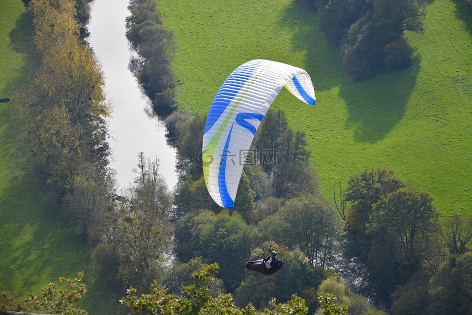 滑翔伞,实践中免费航班,风
