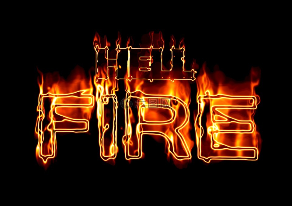 火,字体,地狱