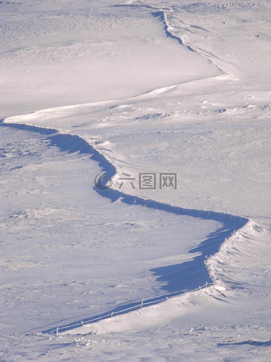 雪,墙,冬天