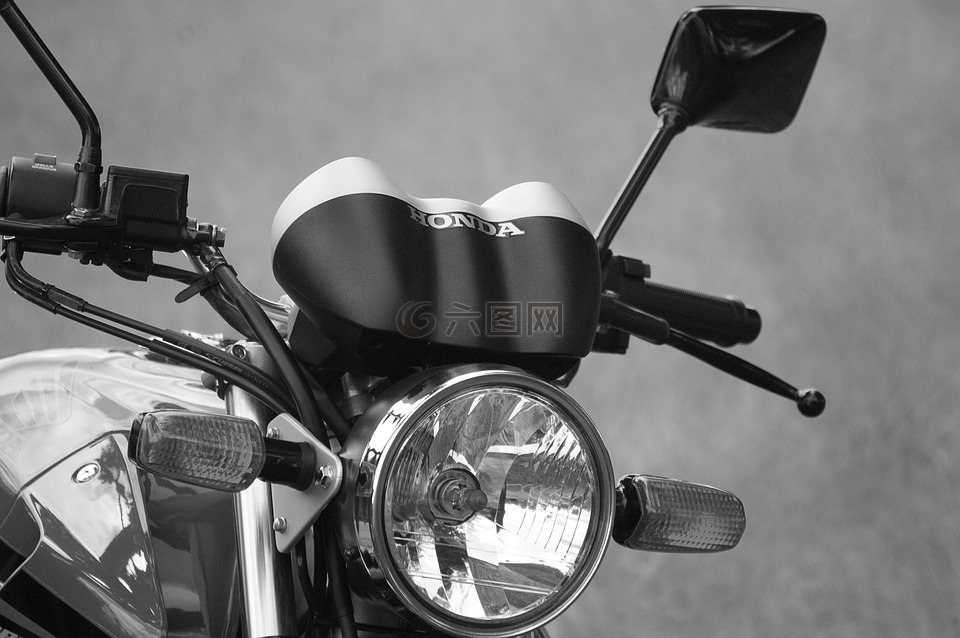图像,黑色和白色,摩托车、 自行车