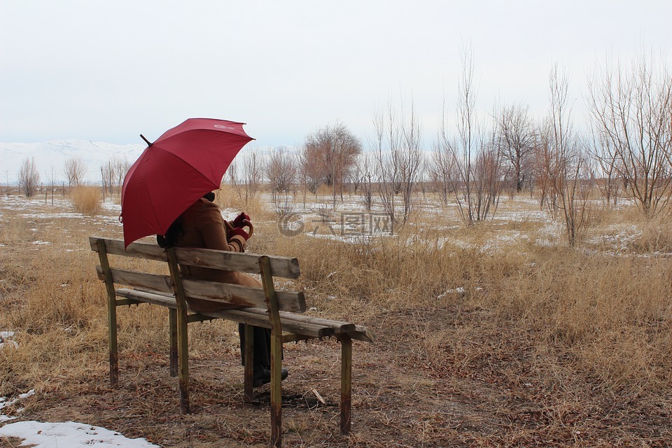 伞,寂寞,冬天