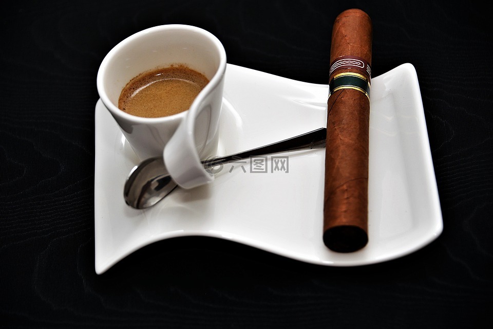 咖啡,雪茄,享受
