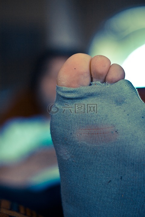 孔,袜子,脚趾