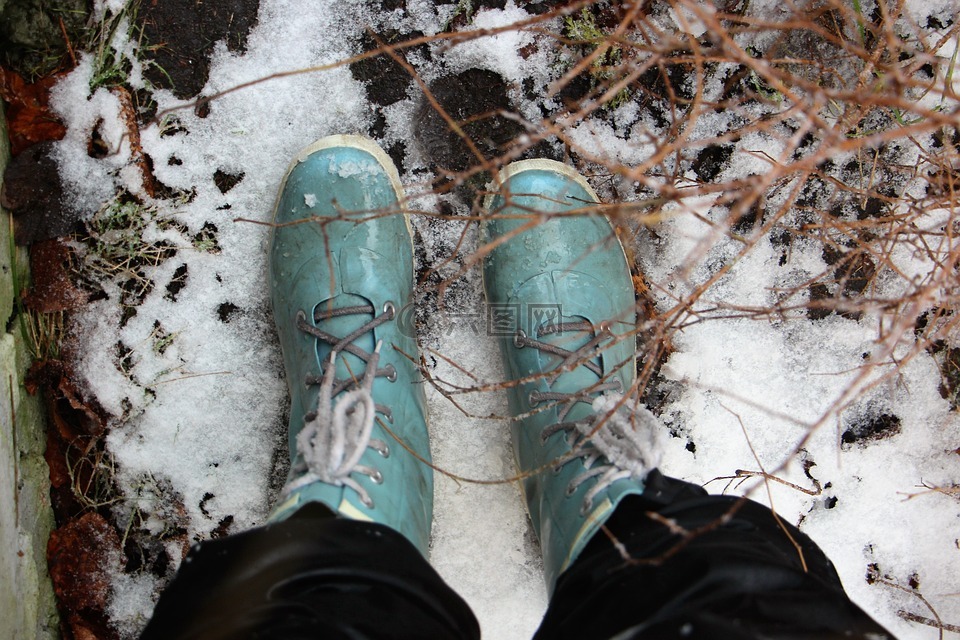 鞋,雪,冬天