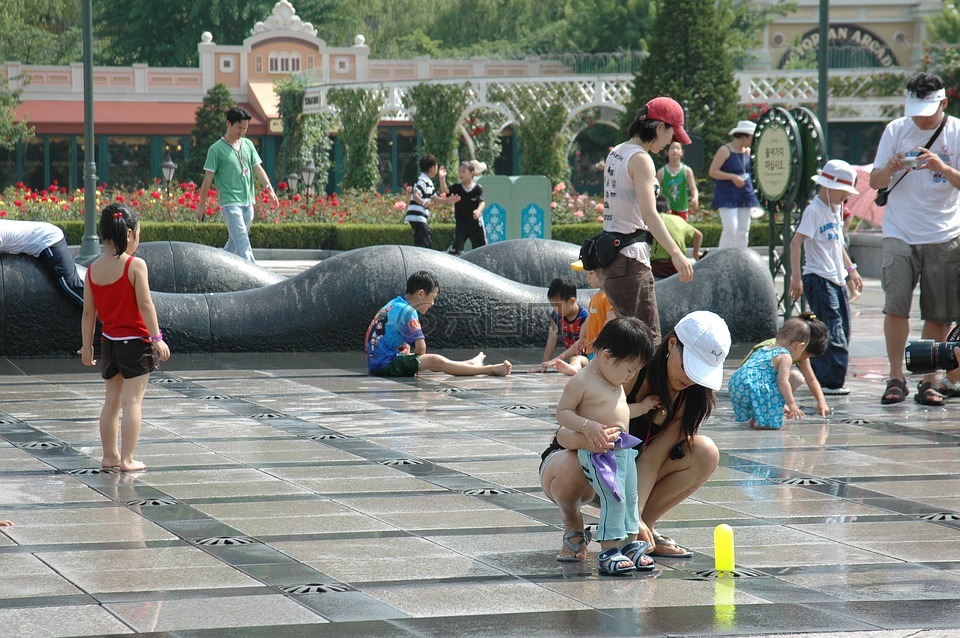 爱宝乐园,喷泉,儿童