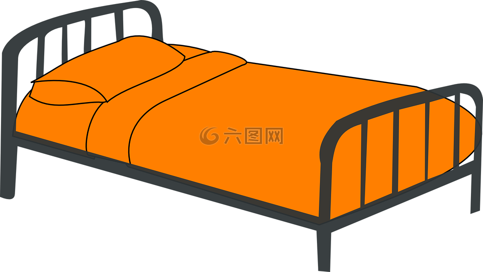 婴儿床,床,橙色