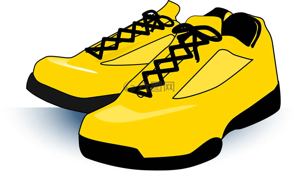 靴子,黄色,花边