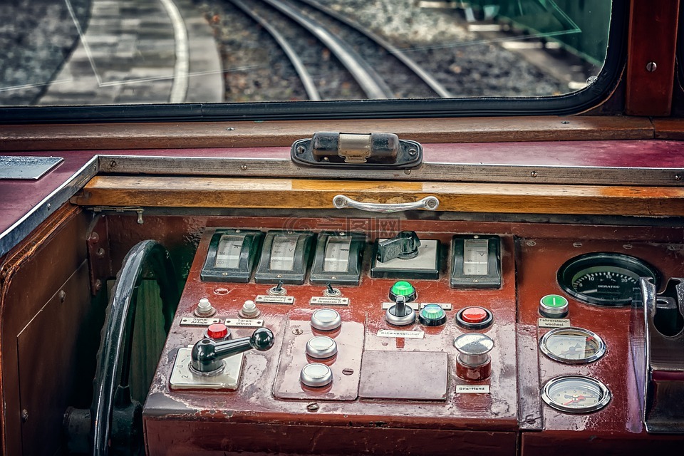 火车,控制台,运输